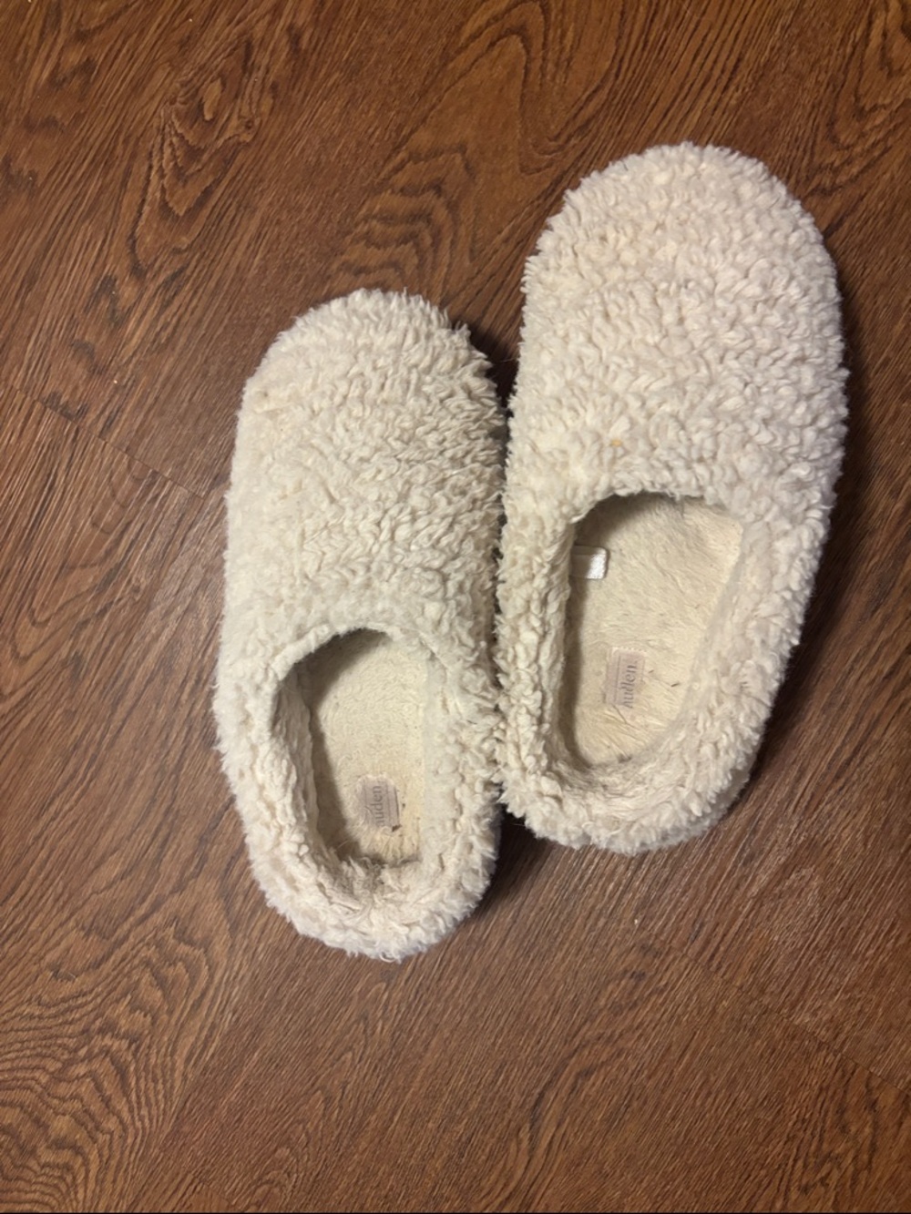Auden Cream Fuzzy Slip-On Slippers